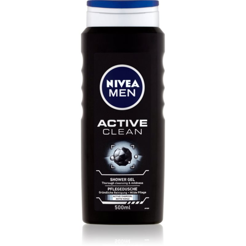 Nivea Men Active Clean душ-гел за лице, тяло и коса за мъже 500 мл.