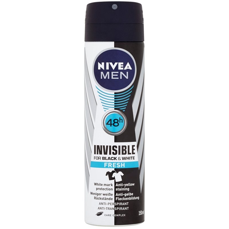 Nivea Men Invisible Black & White antiperspirant ve spreji Fresh 150 ml