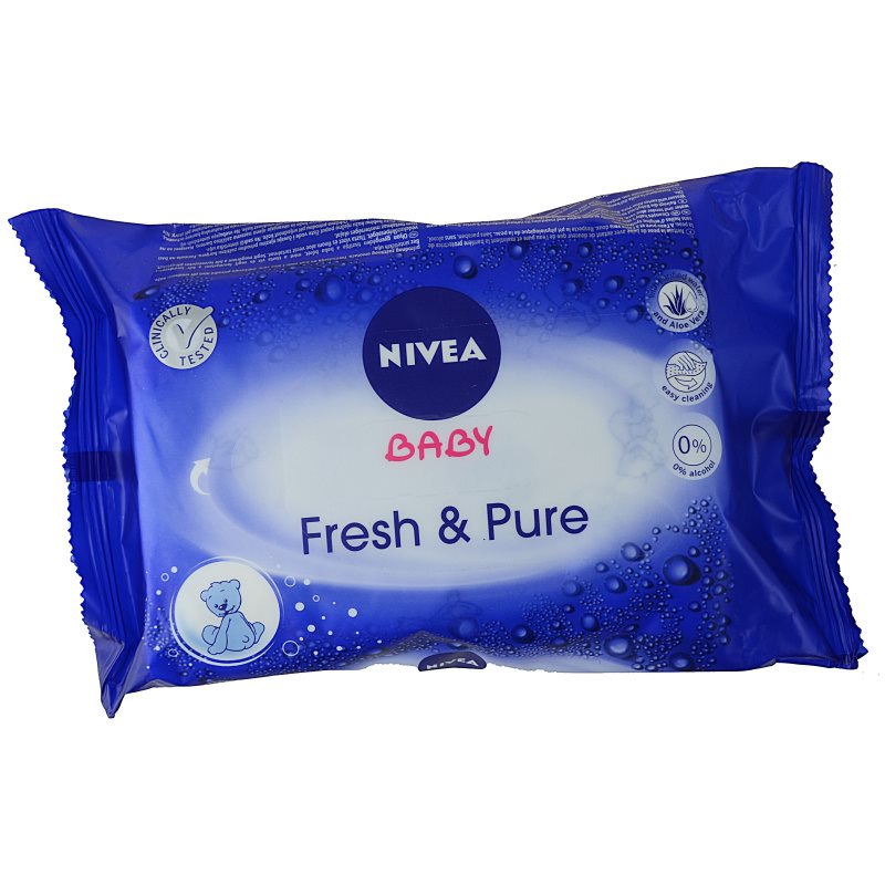 Nivea Baby Fresh & Pure почистващи кърпички за деца 63 бр.