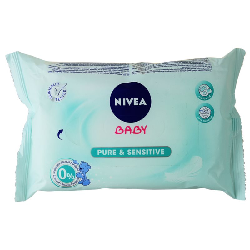 Nivea Baby Pure & Sensitive почистващи кърпички за деца 63 бр.