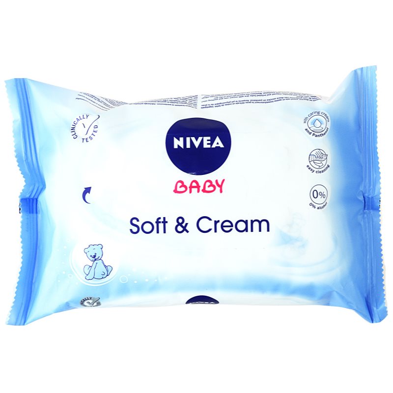 Nivea Baby Soft & Cream почистващи кърпички за деца 63 бр.