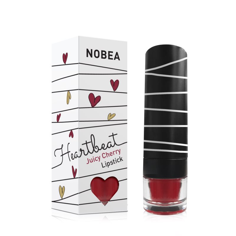 NOBEA Heartbeat овлажняващо червило цвят Juicy Cherry 4,5 гр.