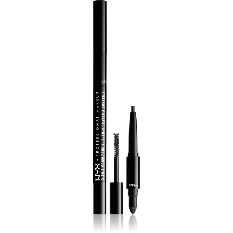 

NYX Professional Makeup 3-In-1 Brow Pencil многофункціональний продукт для брів відтінок 09 Charcoal