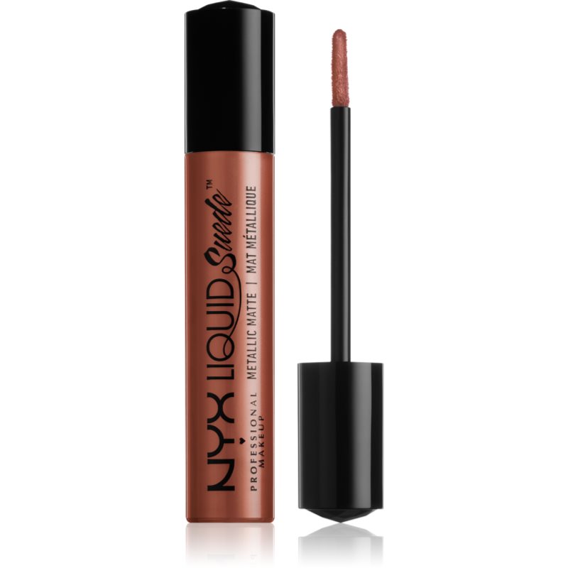 NYX Professional Makeup Liquid Suede™ Metallic Matte водоустойчиво течно червило с метален завършек цвят 29 Mauve Mist 4 мл.