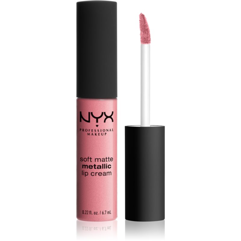 NYX Professional Makeup Soft Matte Metallic Lip Cream течно червило с метално-матов завършек цвят 10 Milan 6,7 мл.