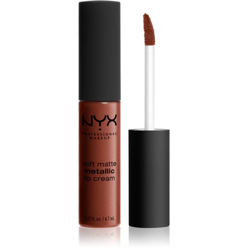 NYX Professional Makeup Soft Matte Metallic Lip Cream batom líquido com acabamento metálico tom 12 Dubai 6,7 ml