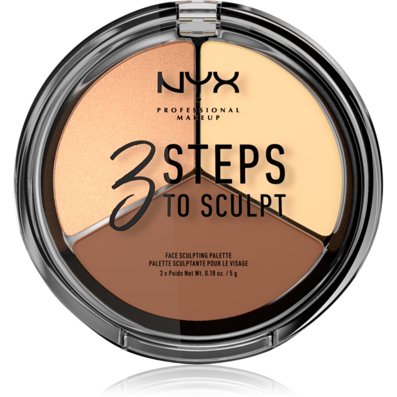 NYX Professional Makeup 3 Steps To Sculpt konturovací paletka odstín 03 Medium 15 g