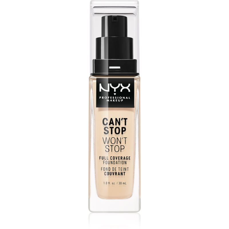 NYX Professional Makeup Can't Stop Won't Stop високо покривен фон дьо тен цвят 02 Alabaster 30 мл.