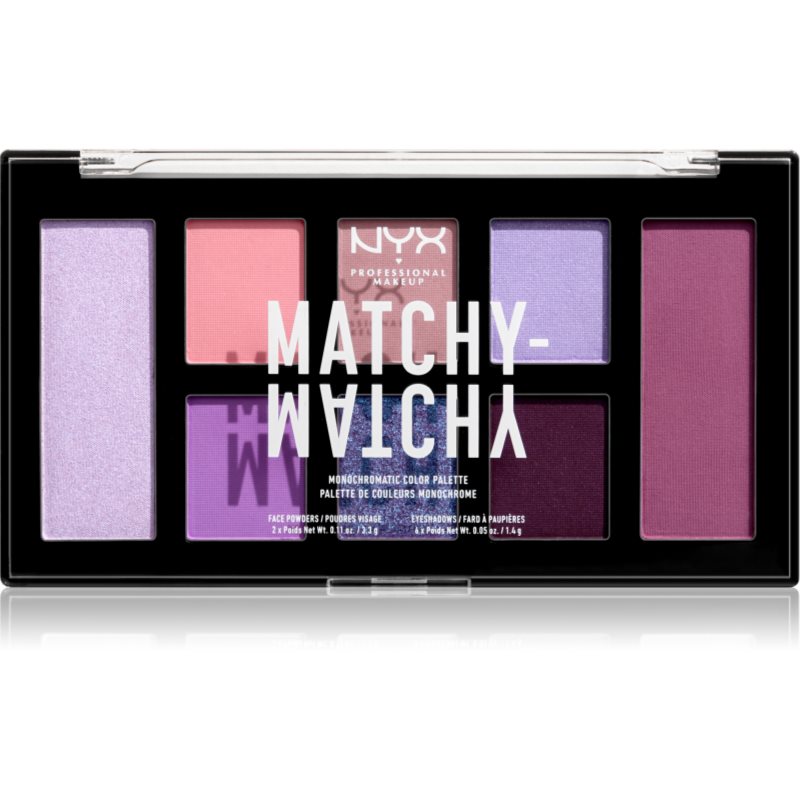 NYX Professional Makeup Matchy-Matchy палитра сенки за очи цвят 04 Lilac 15 гр.