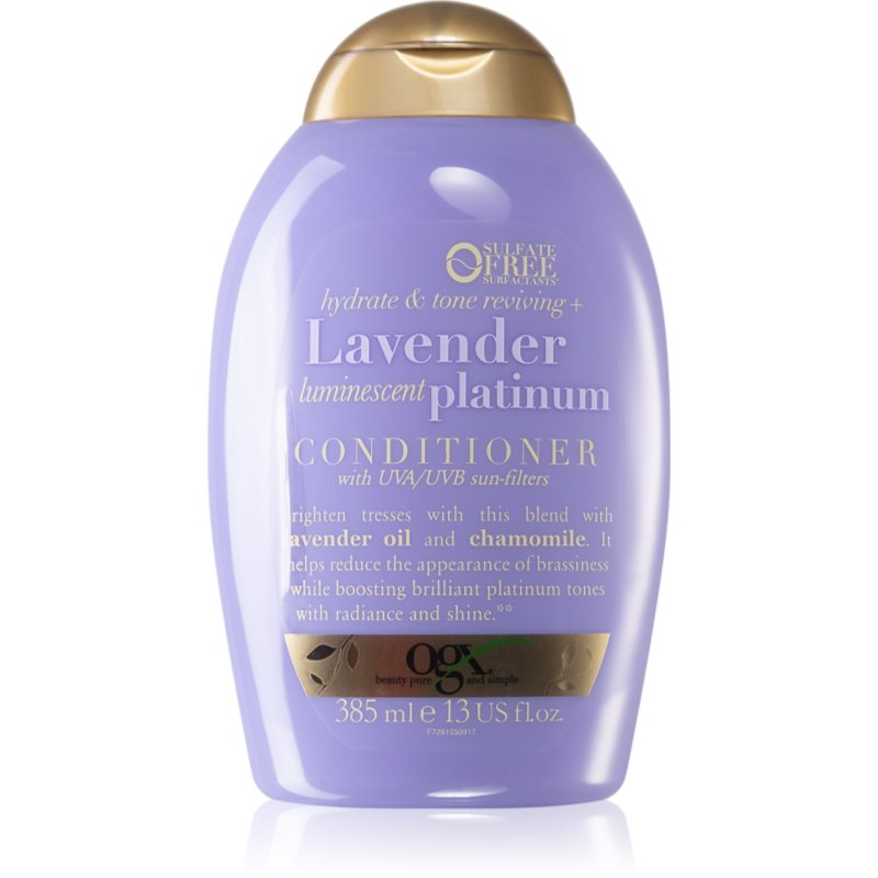 OGX Lavender Platinum тониращ балсам за студени руси нюанси 385 мл.