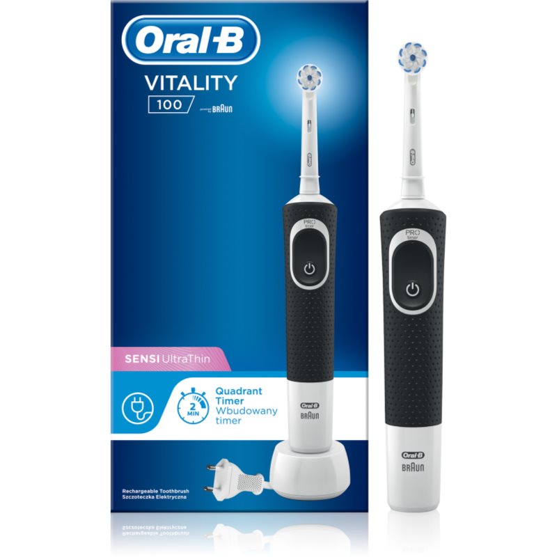 Oral B Vitality 100 Sensi UltraThin D100.413.1 Black електрическа четка за зъби D100.413.1 Black