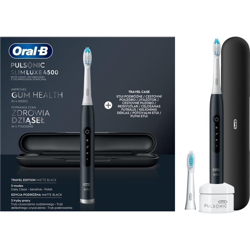 Oral B Pulsonic Slim Luxe 4500 Matte Black sonický zubní kartáček Matte Black