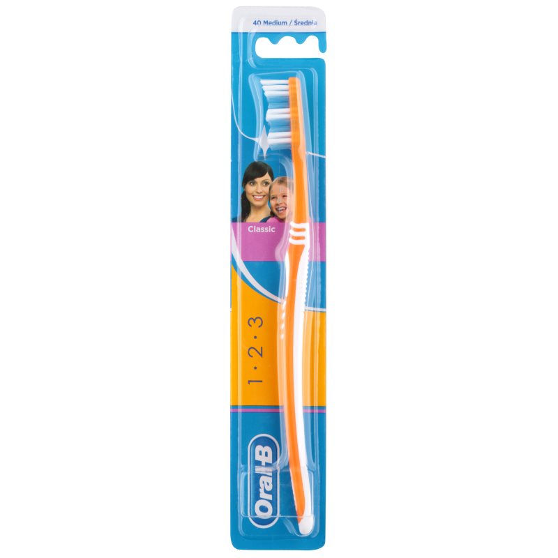 Oral B 1-2-3 Classic Care zubní kartáček medium Orange
