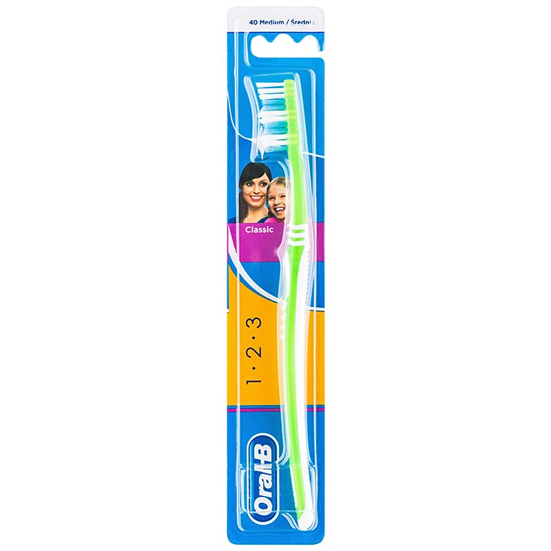 Oral B 1-2-3 Classic Care zubní kartáček medium Green
