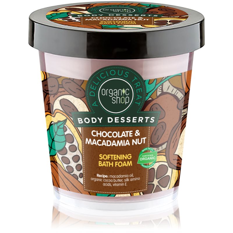 Organic Shop Body Desserts Chocolate & Macademia Nut омекотяваща пяна за вана 450 мл.