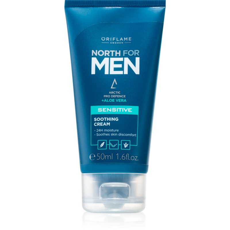 Oriflame North For Men успокояващ крем за чувствителна кожа на лицето за мъже 50 мл.