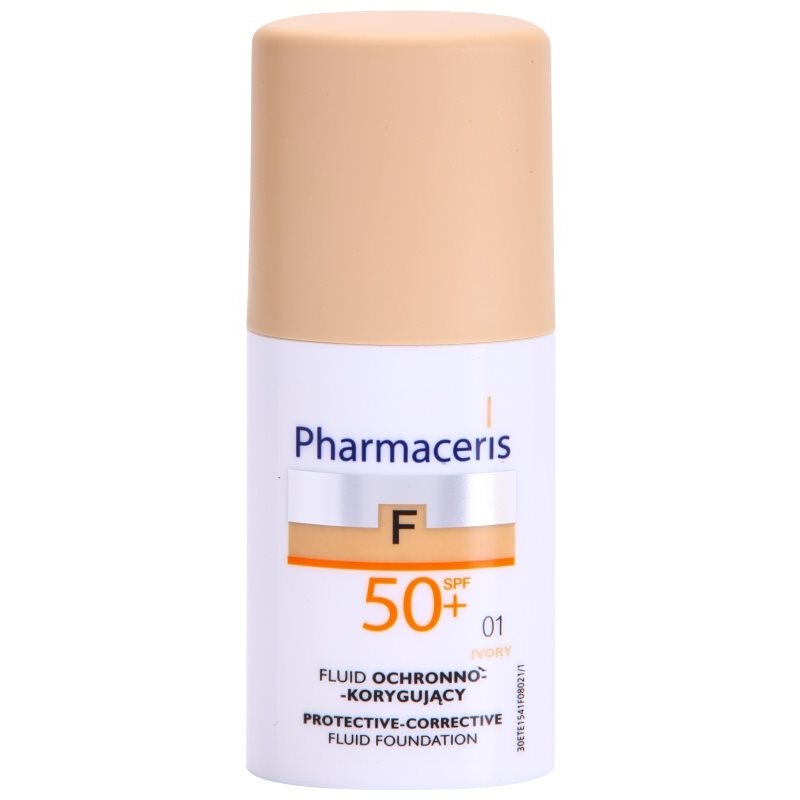 Pharmaceris F-Fluid Foundation защитен покривен фон дьо тен SPF 50+ цвят 01 Ivory  30 мл.