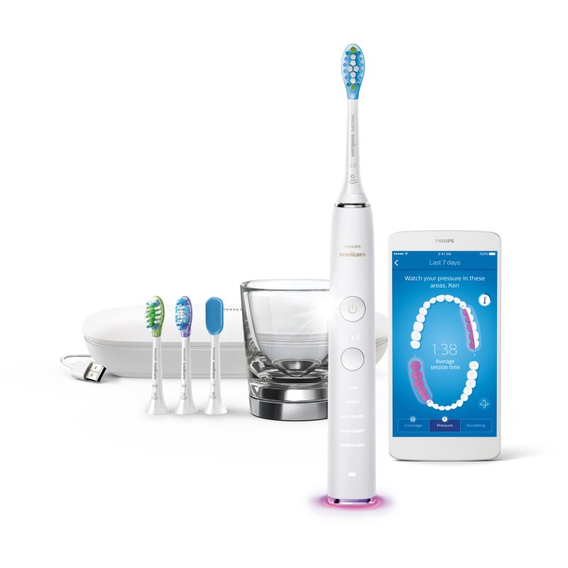 Philips Sonicare 9500 DiamondClean Smart HX9924/07 sonický elektrický zubní kartáček s nabíjecí sklenicí HX9924/07