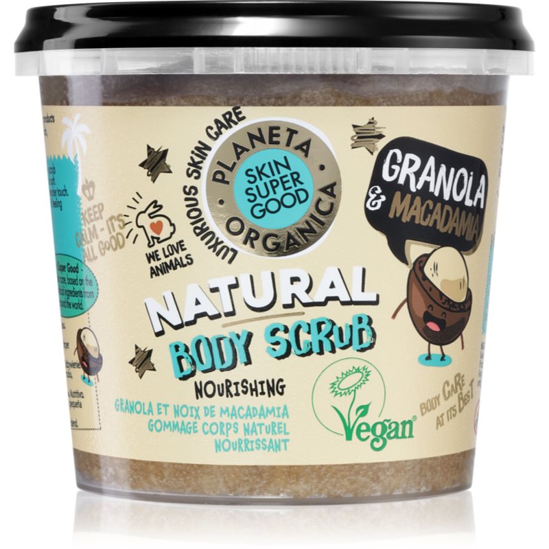 Planeta Organica Granola & Macadamia vyživující tělový peeling 360 ml