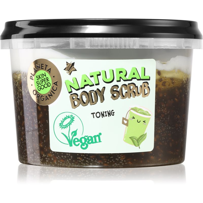 Planeta Organica Organic Matcha & Chia Seeds povzbuzující tělový peeling 250 ml