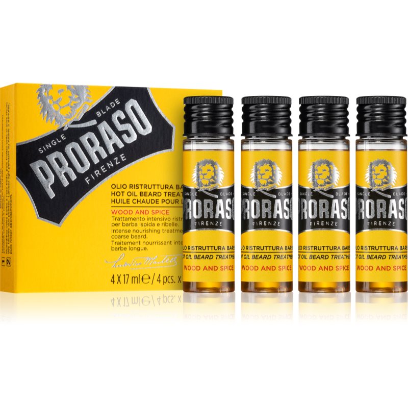 Proraso Wood and Spice Hot intenzivní olejová péče na tvrdé vousy 4 x 17 ml