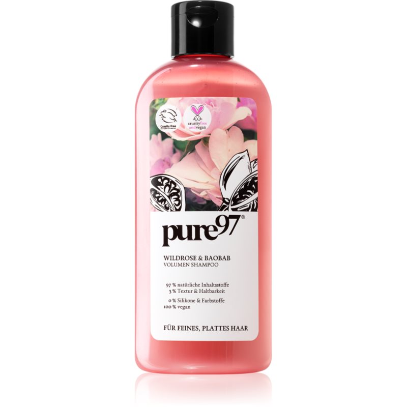 Pure97 Wildrose & Baobab objemový šampon pro jemné a zplihlé vlasy 250 ml