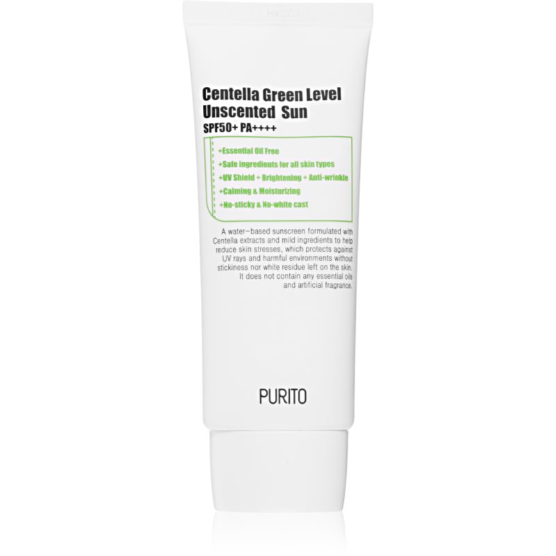 Purito Centella Green Level лек защитен крем за лице SPF 50+ без парфюм 60 мл.