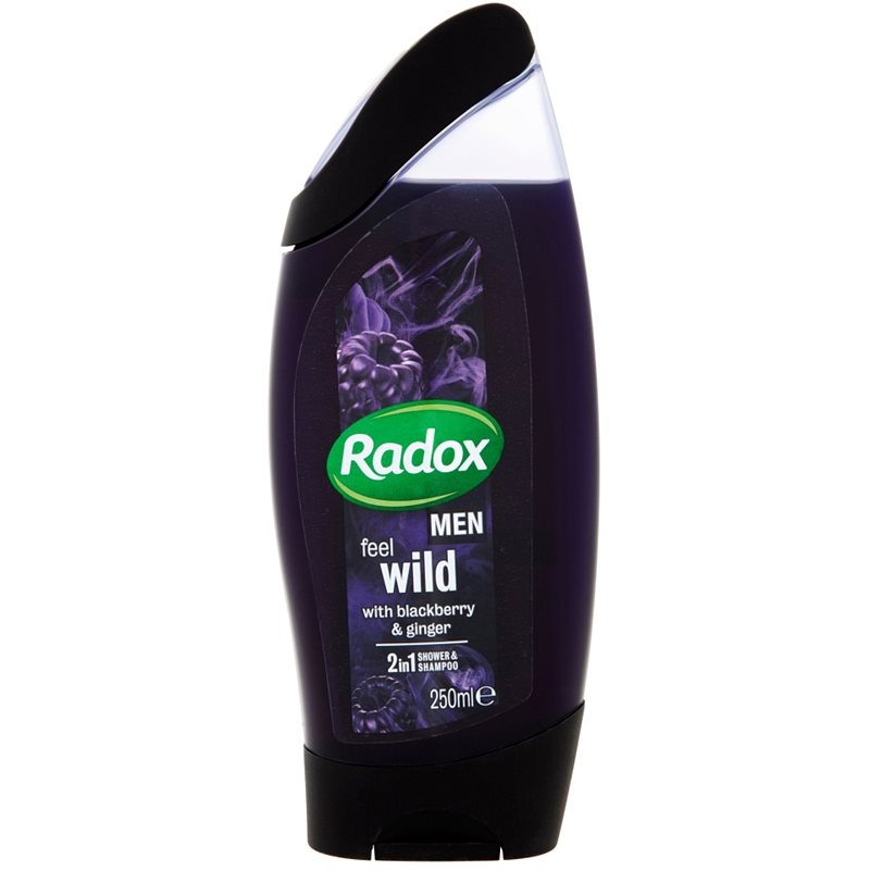 Radox Men Feel Wild sprchový gel a šampon 2 v 1 Blackberry & Ginger 250 ml