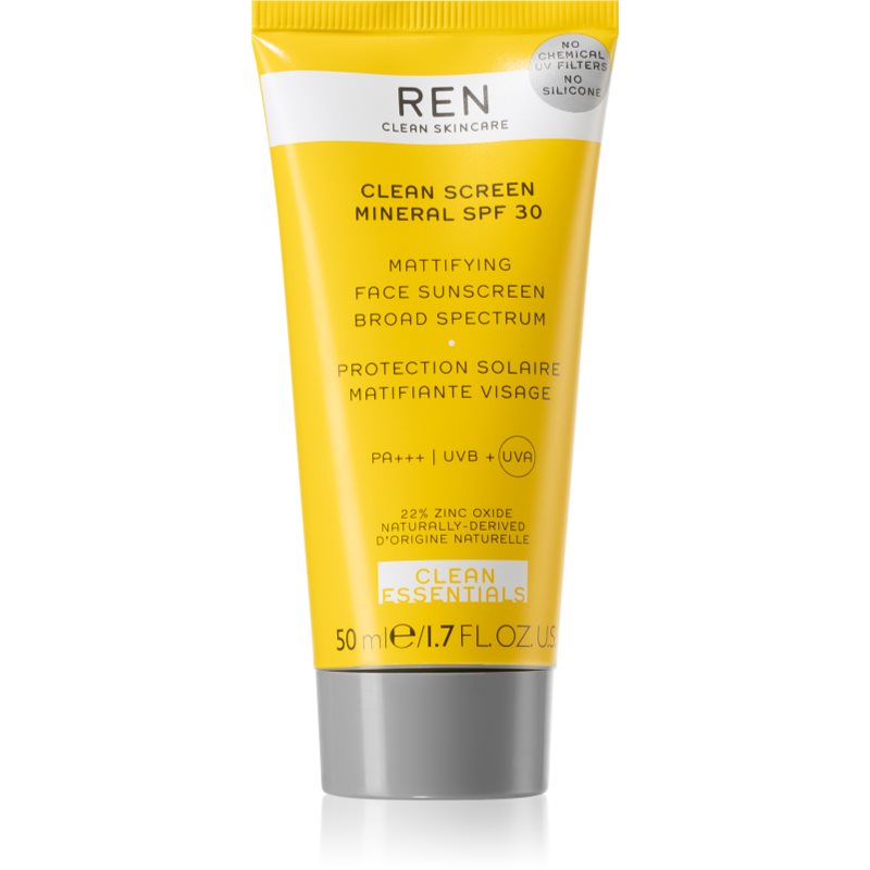 REN Clean Screen Mineral SPF 30 матиращ слънцезащитен крем за лице SPF 30 50 мл.