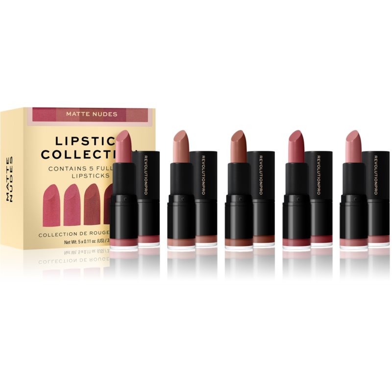Revolution PRO Lipstick Collection sada rtěnek 5 ks odstín Matte Nude 5 ks Image