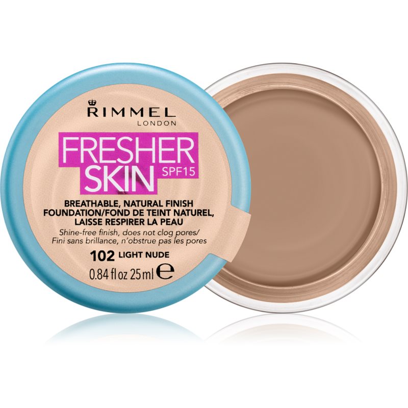 

Rimmel Fresher Skin ультра легкий тональний крем SPF 15 відтінок 102 Light Nude