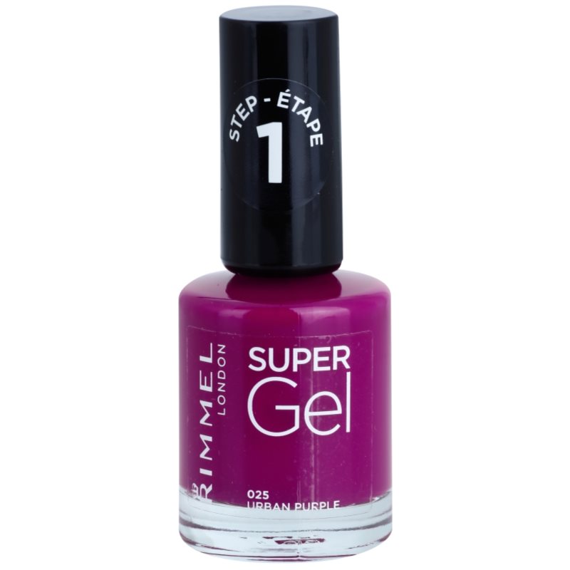 Rimmel Super Gel Step 1 gelový lak na nehty bez užití UV/LED lampy odstín 025 Urban Purple 12 ml Image