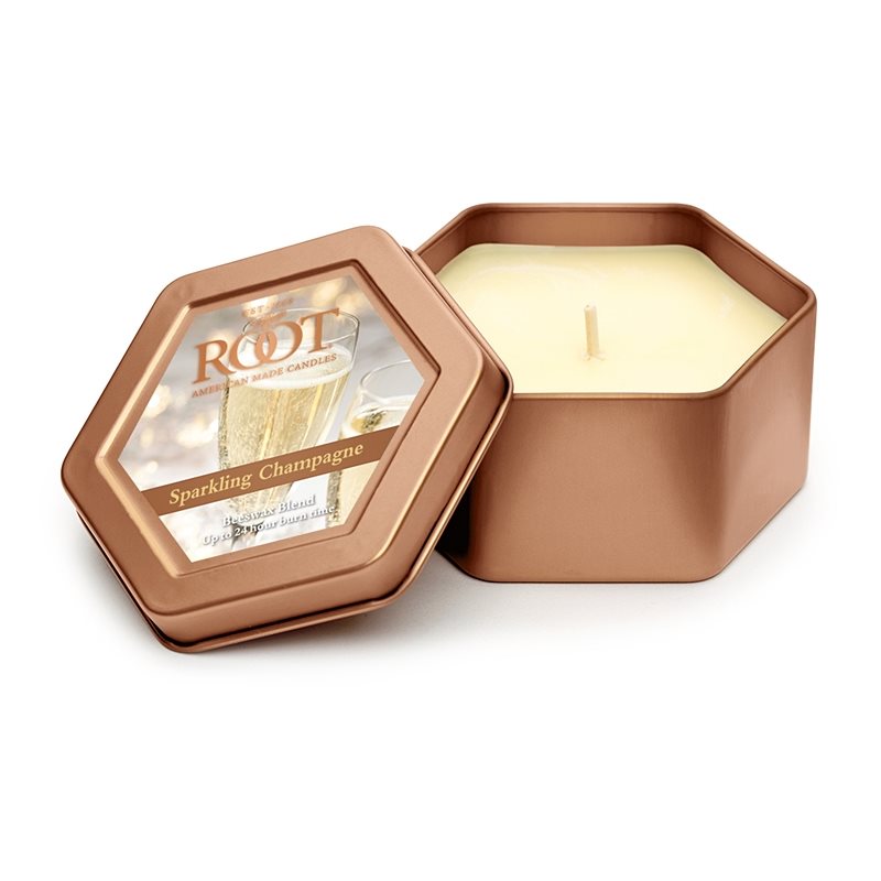 

Root Candles Sparkling Champagne ароматизована свічка в металевій коробці 113 гр