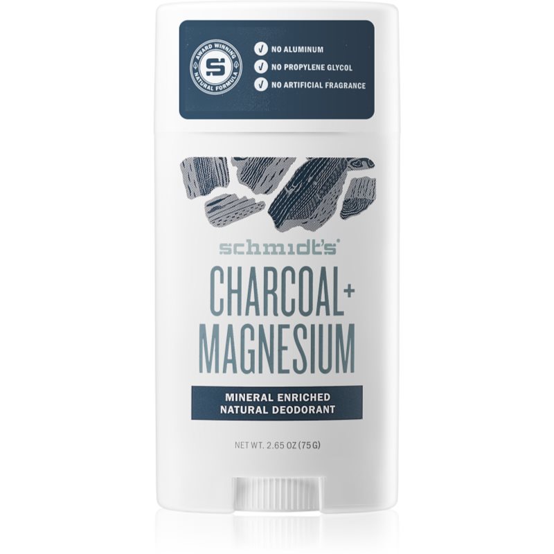 Schmidt's Charcoal + Magnesium tuhý deodorant pro všechny typy pokožky 75 g Image