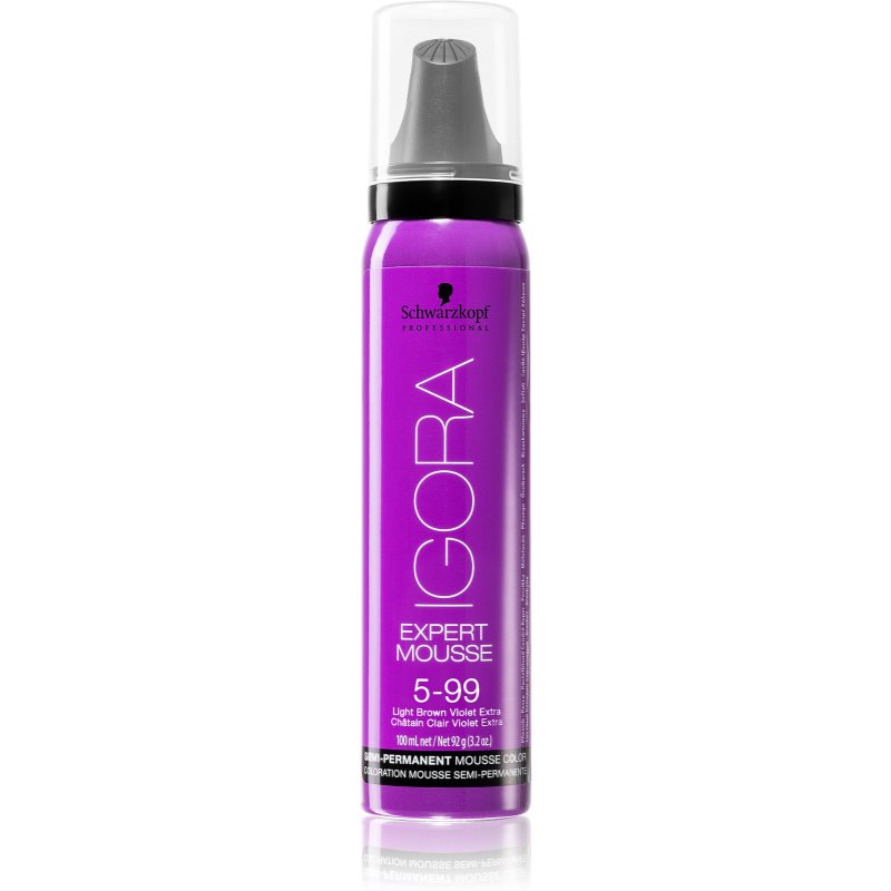 Schwarzkopf Professional IGORA Expert Mousse barvicí pěna na vlasy odstín 5-99 Light Brown Violet Extra 100 ml