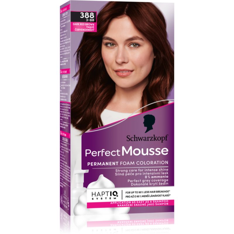 Schwarzkopf Perfect Mousse permanentní barva na vlasy odstín 388 Dark red brown Image