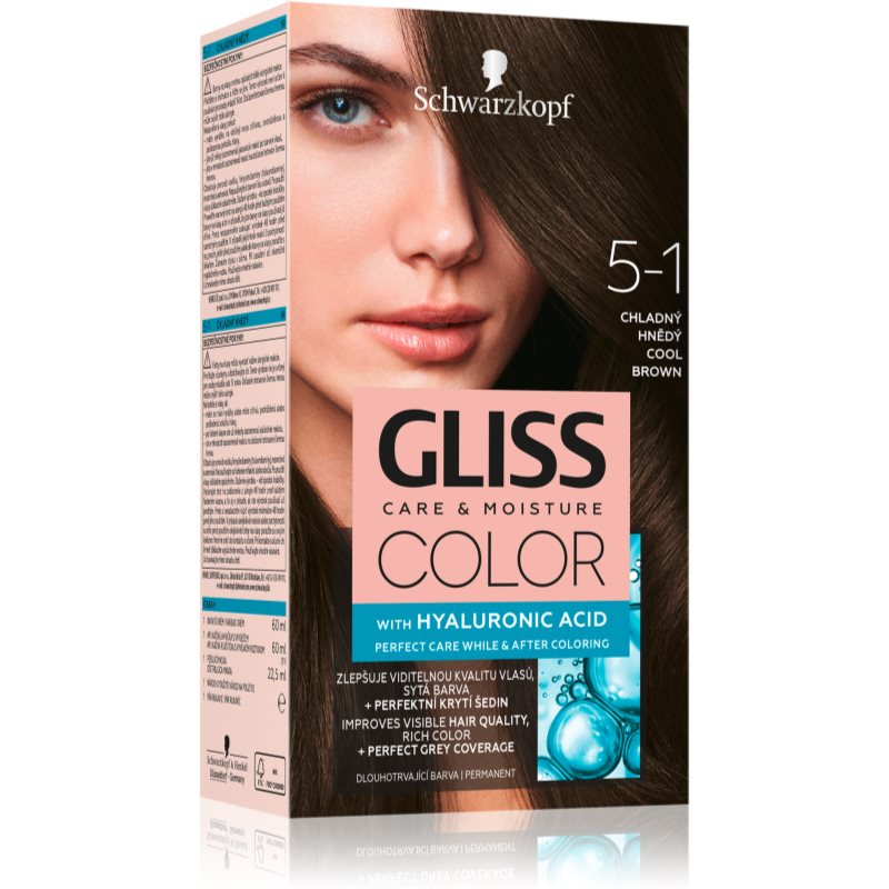 Schwarzkopf Gliss Color barva na vlasy odstín 5-1 Cool Brown