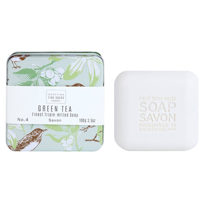 Scottish Fine Soaps Green Tea luxusní mýdlo v plechové dóze 100 g
