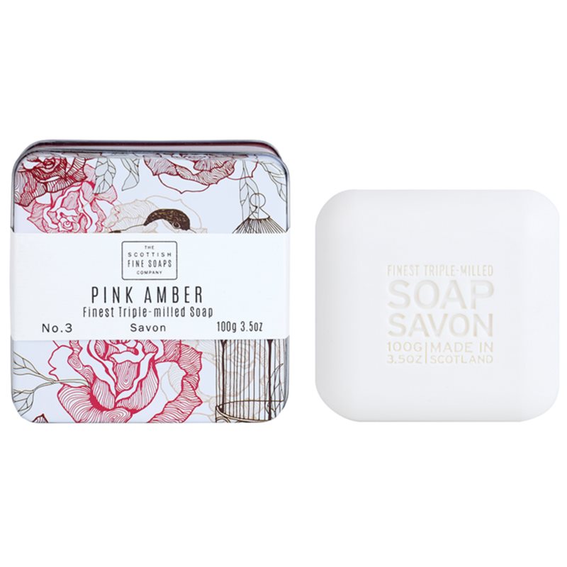 Scottish Fine Soaps Pink Amber luxusní mýdlo v plechové dóze 100 g Image