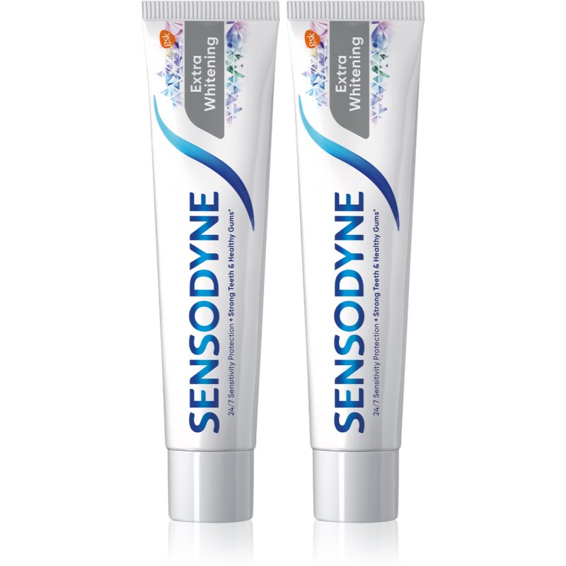 Sensodyne Extra Whitening bělicí zubní pasta s fluoridem pro citlivé zuby 2x75 ml Image