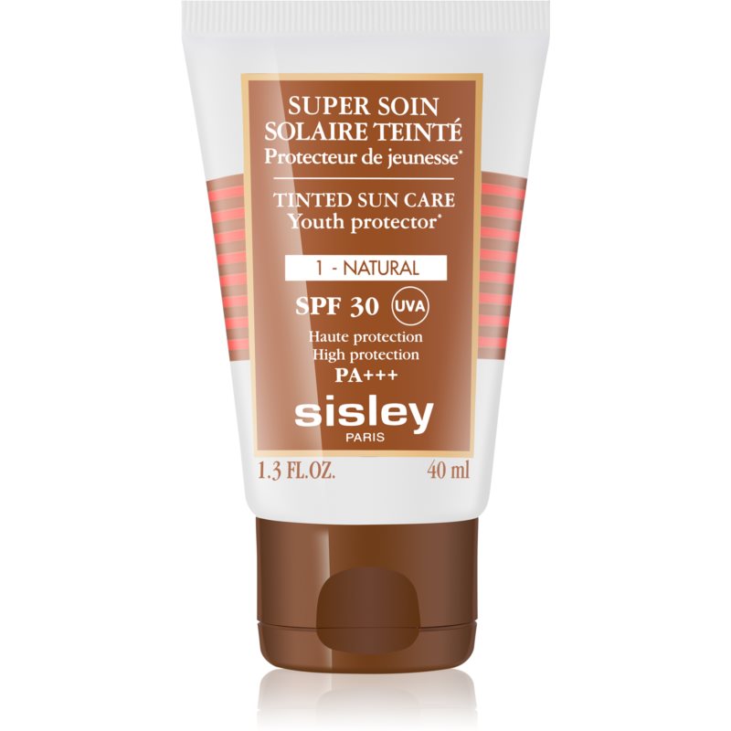 Sisley Super Soin Solaire Teinté creme com cor, para proteção do rosto SPF 30 tom 1 Natural 40 ml
