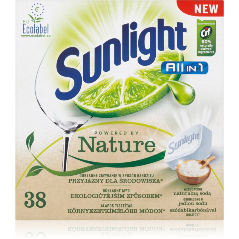 Sunlight All in 1 Powered by Nature tablety do myčky ECO 38 ks