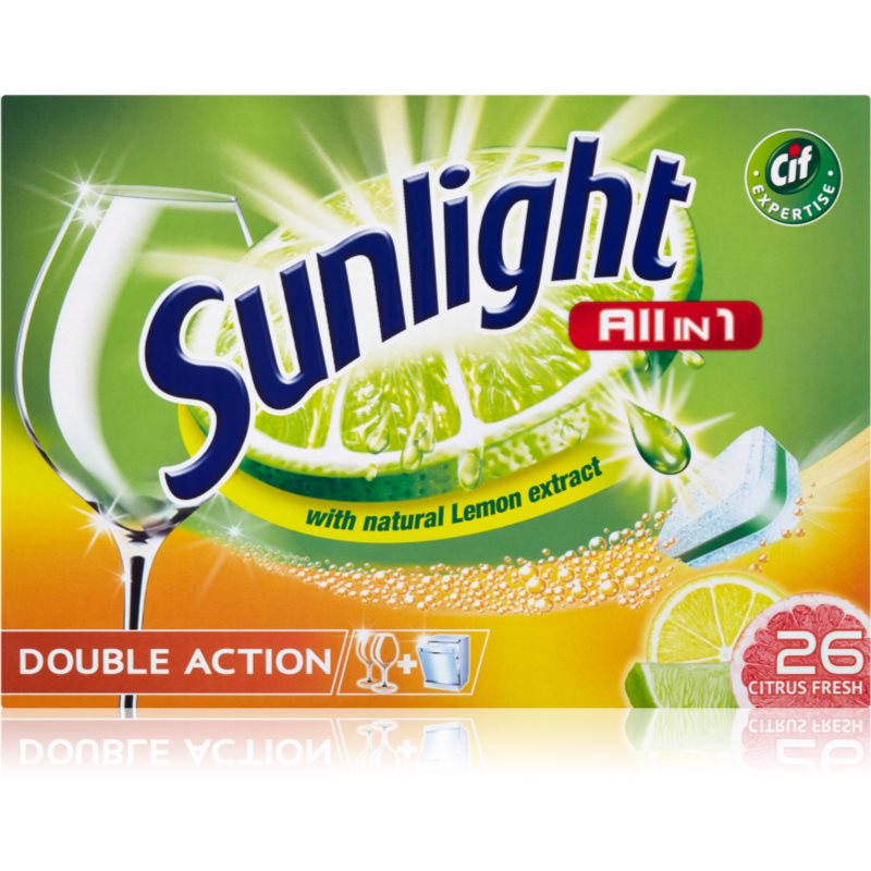 Sunlight All in 1 Double Action tablety do myčky (Citrus Fresh) 26 ks Image