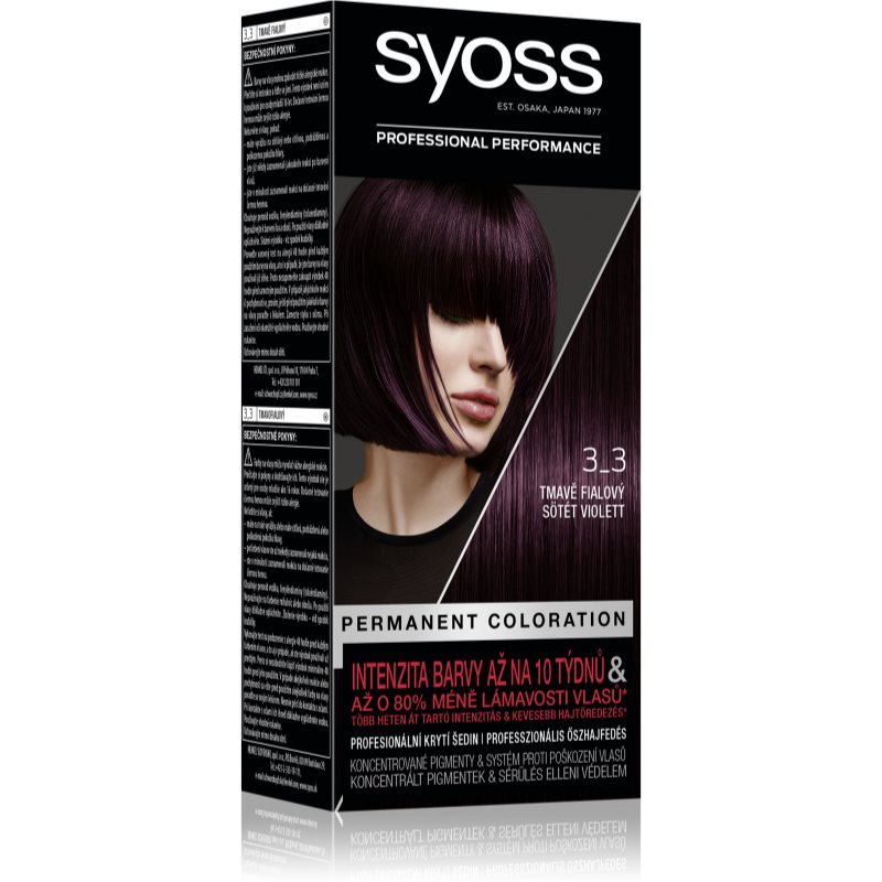 Syoss Permanent Coloration permanentní barva na vlasy odstín 3-3 Dark Aubergine Image