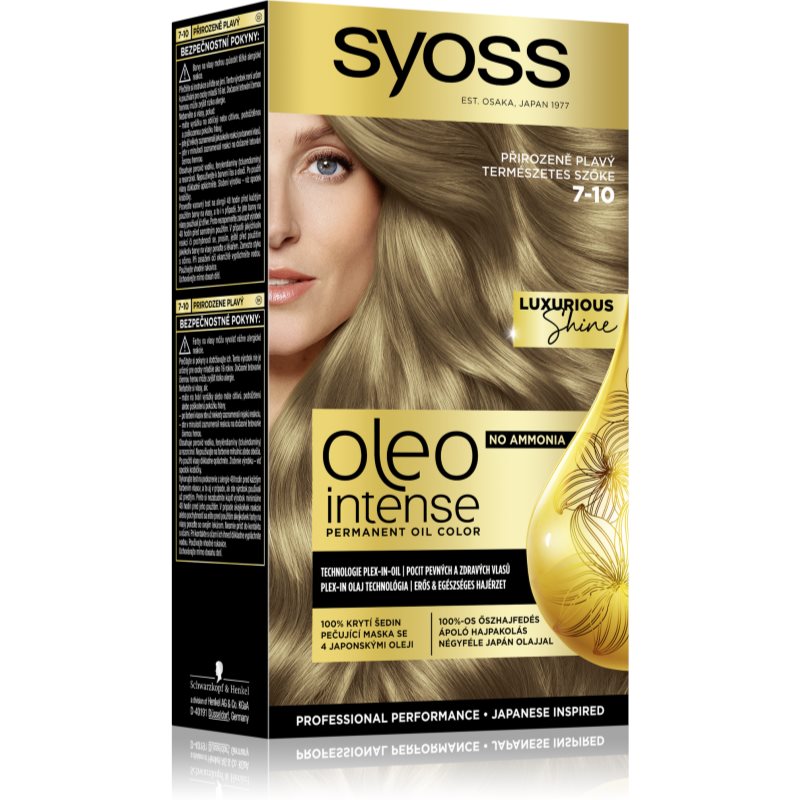 Syoss Oleo Intense permanentní barva na vlasy s olejem odstín 7-10 Natural Blond