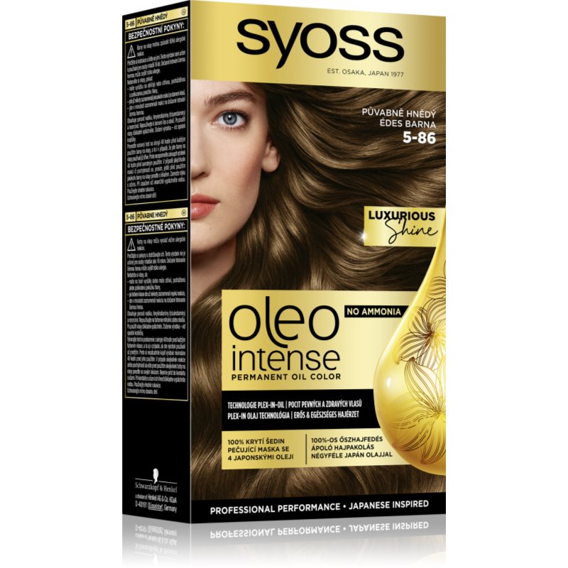 Syoss Oleo Intense перманентната боя за коса с олио цвят 5-86 Sweet Brown