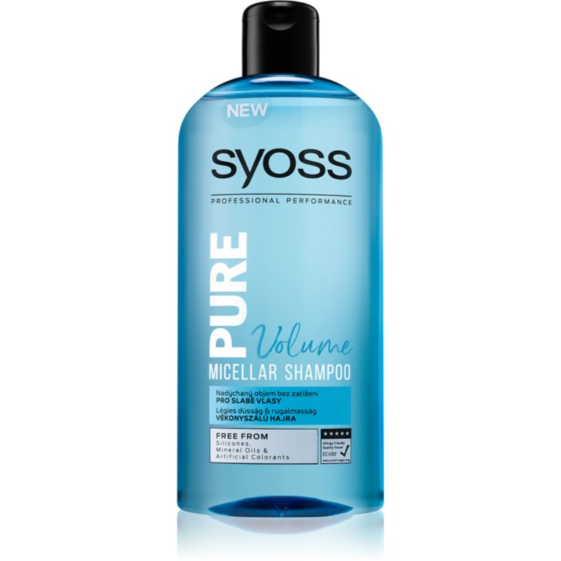 Syoss Pure Volume objemový micelární šampon pro slabé vlasy 500 ml
