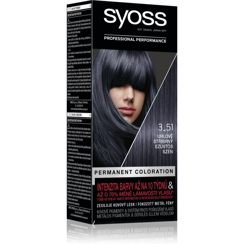 Syoss Permanent Coloration permanentní barva na vlasy odstín 3-51 Silver Charcoal Image