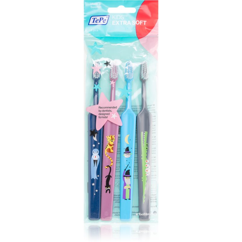 

TePe Kids дитячі зубні щітки extra soft 4шт