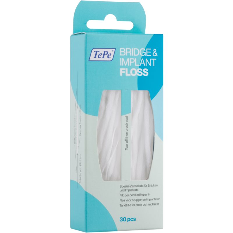 TePe Bridge & Implant Floss speciální dentální nit pro čištění implantátů 30 ks